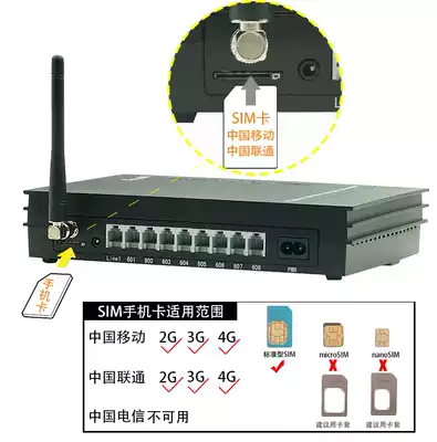 Changdexun GM208 program-controlled telephone exchange 1 Cable 1 GSMsim Card 8 extension MS108-GSM
