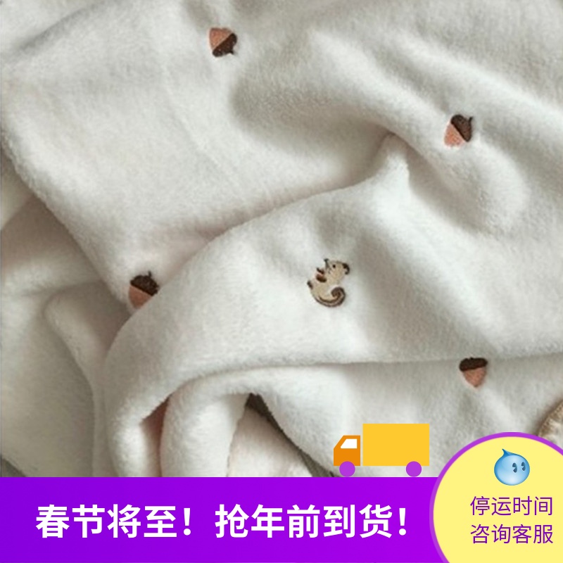 Special embroidery small cherry plush casual blanket baby soft warm blanket