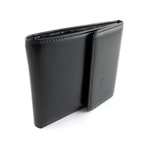 Сделано в Японии, натуральная гладкая мужская кожаная короткая клипса, простой, ультратонкий, яркий флип, жесткий кошелек с горизонтальным карманом брюк.