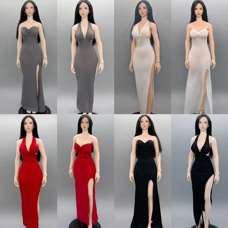 1:6 Scale Female Soldier Doll Clothes 12inch Basic Body Beautiful Bust Peach Heart Evening Dress Long Dress Cjg-077 in Stock