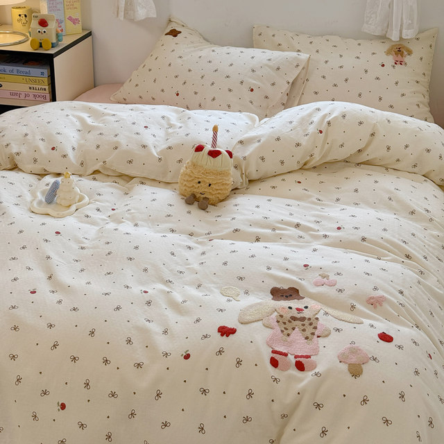 Fully cotton double-layer yarn towel embroidery set