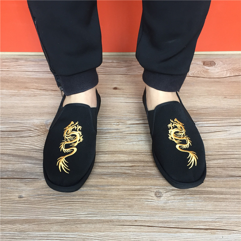 Xishan Hao Yijun handmade vải giày nam tinh thần guy màu xã hội ma mặt giày thủy triều giúp đỡ thấp thêu vài mô hình giày thể thao nam adidas