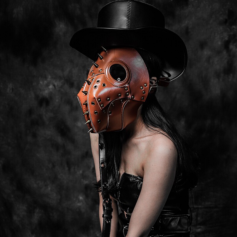 Swallowtail butterfly punk mask rivet hand-made net red pox print singer stage performance mask