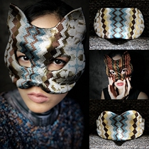 Werewolf kills Baroque style pop art cat woman Fox handmade couple fun adult half face mask annual meeting