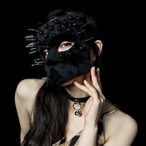 Swallowtail butterfly making square face punk mask rivet stage catwalk mask dark steam