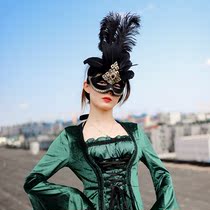 Swallowtail butterfly black court style Lady Grace feather half face eye mask dance party party year Spring Festival performance