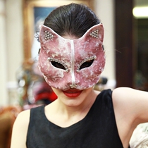 Pink cat mask swallowtail butterfly exclusive customized model catwalk stage performance Singer film Mask