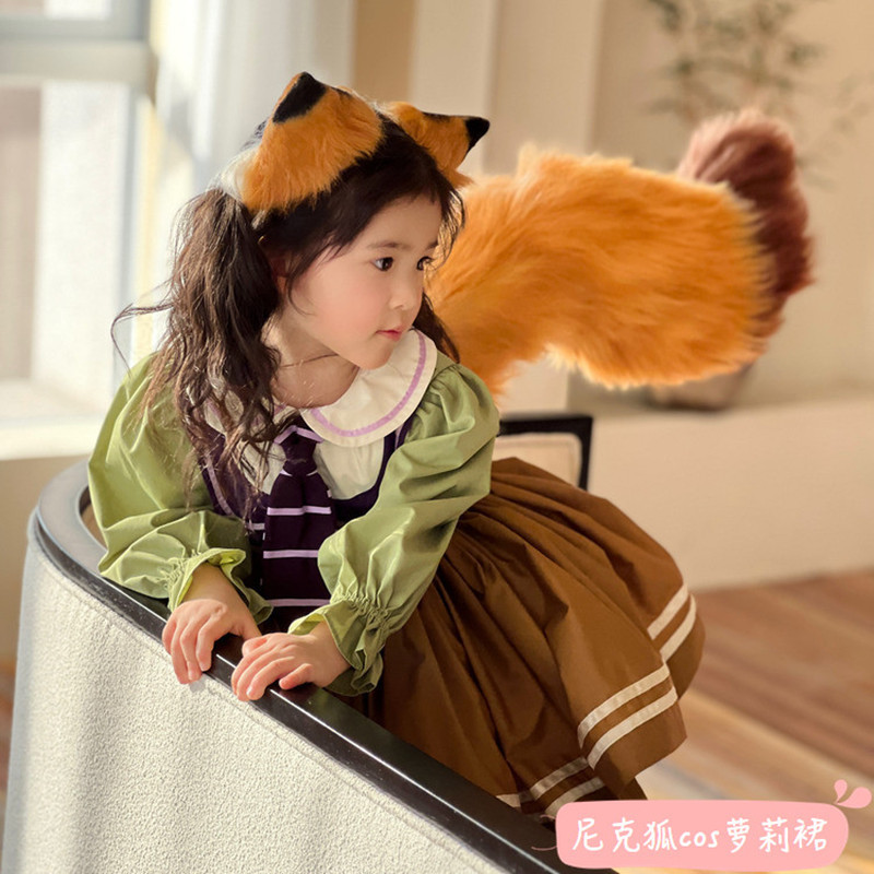 Zootopia Judy Nick Fox Cosplay Costume Tail Girls Lolita Princess Dress Summer Autumn Dress