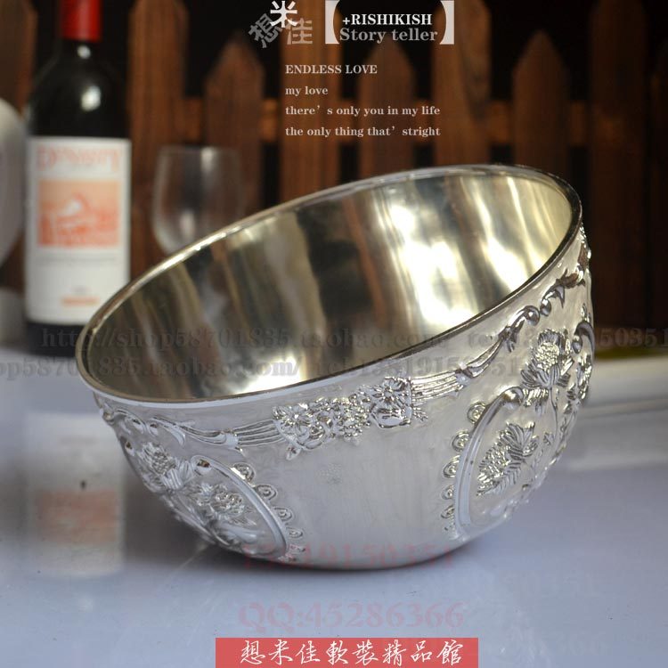 New Boutique Silver Plated Trash Cans Silver White Tabletop Trash Cans Bowls Shaped Ice Bucket Dining Room Hotel KTV Supplies
