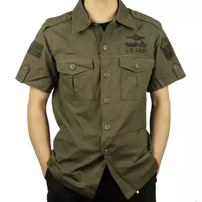 Army fan outdoor shirt Outdoor casual pure cotton short-sleeved shirt men's shirt half-sleeved short-sleeved
