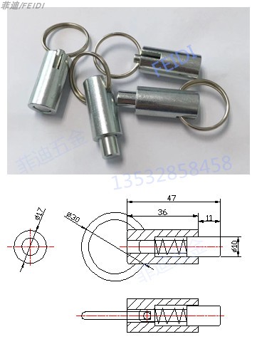 Limitable spring pull pin Self-locking pull ring pin Self-locking split-plated pin Limitable spring pull ring pin - Taobao