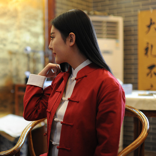gió mùa thu Trung Quốc phụ nữ cải thiện mặc Tang nút cổ điển của phụ nữ dài tay bông đầu pherin áo khoác thô của Trung Quốc