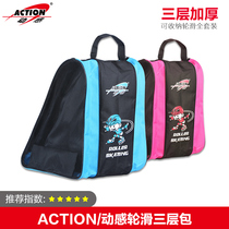 Dynamic roller skating bag Skates storage bag Breathable three-layer bag Roller skates backpack Shoulder bag can be a full set