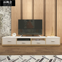 Log new Chinese style simple old Italian minimalist Hong Kong style color picture TV cabinet tea table combination light luxury style decoration cabinet