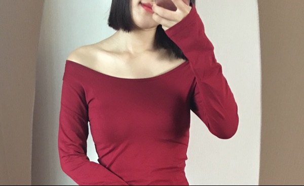Mùa thu đông 2018 mới rượu vang đỏ áo phông đáy quần nữ cổ tròn dài tay thon dài mùa thu và áo sơ mi mùa đông áo thun áo phông cao cấp