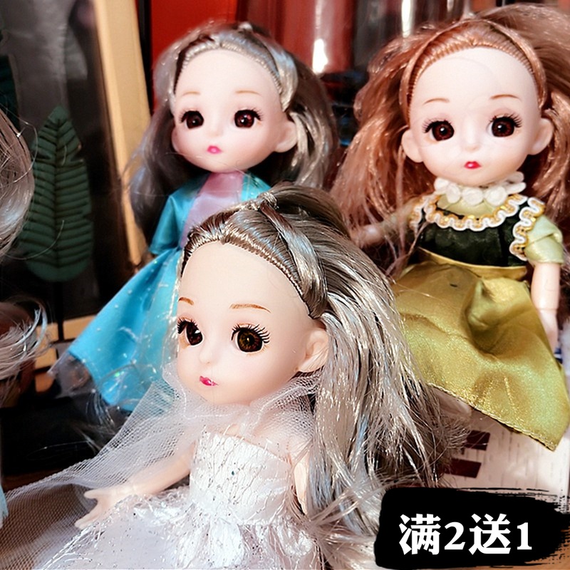 6-inch children emulated Barbie dolls princess girl's birthday presents a family wine joint movable doll toy