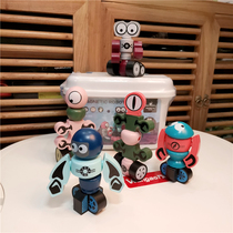 Childrens puzzle magnetic suction assembly building block magnetic film star war combination robot deformation boy toy