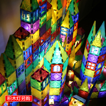 Childrens magnetic film building blocks baby magnetic magnet lighting construction boys and girls puzzle assembly toys 3-6 years old