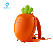 BOHLER male and female baby toddler baby boomer solid carrot strawberry waterproof light anti-loss double shoulder backpack new product