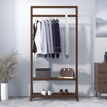 All solid wood coat rack floor hanging hanger bedroom household multifunctional storage rack modern simple clothes rack