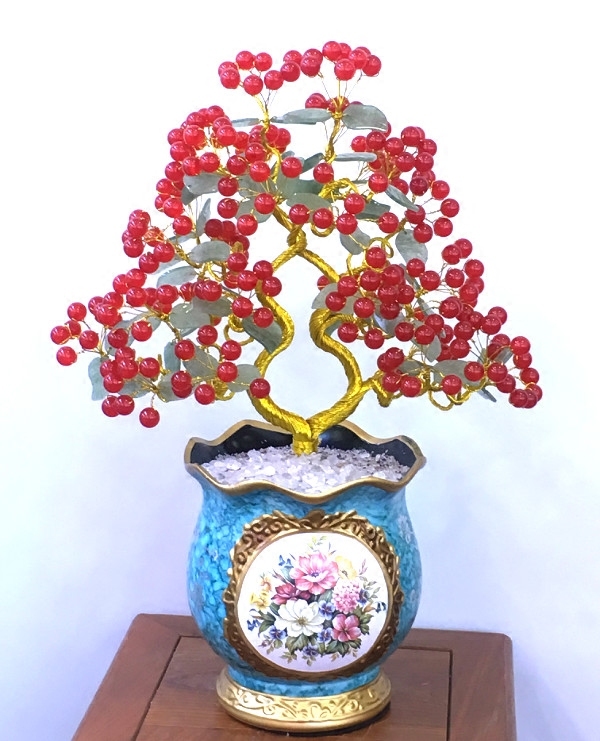 Red Agate Crystal Fortune Tree Money Tree Gold Branches Jade Leaves Feng Shui Ornament Home Decor Opening Ceremony Housewarming Gift