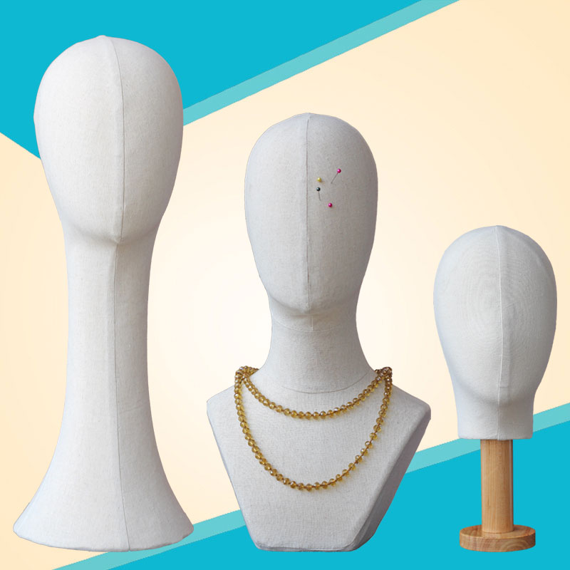 Clothing model props human head model headwear wig set hat scarf display stand can be small black clip stand-cut design model head