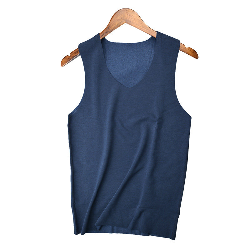 Bright needle seamless thermal vest men's self-cultivation German velvet thin section tight-fitting youth winter vest men's thin velvet heating fiber