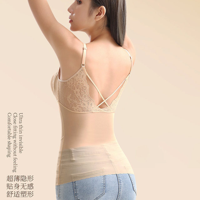 ສອງ Beam Body Shaping Clothes Summer Light Belly Controlling Waist Corset Bra Vest All-in-One Underwear Women's Corset Back Beautiful