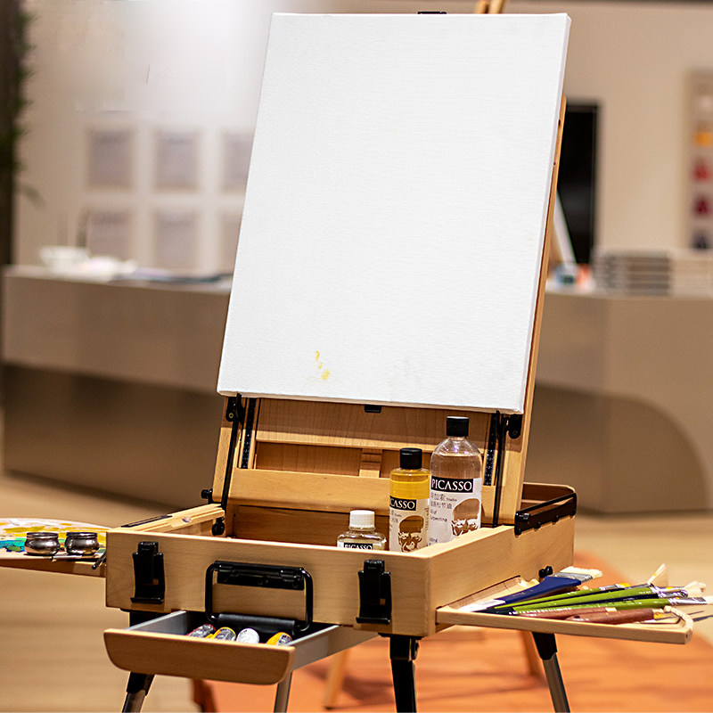 Phoenix drawing material writing raw integrated oil painting box beech wood yellow poplar art big division solid wood adjustable bracket box-Taobao