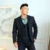 Ông Hui màu rắn phù hợp với bộ đồ ba mảnh nam phù hợp với hàng đơn hàng khóa đôi Slim chuyên nghiệp phù hợp với đám cưới chú rể áo vest nam hàng hiệu Suit phù hợp