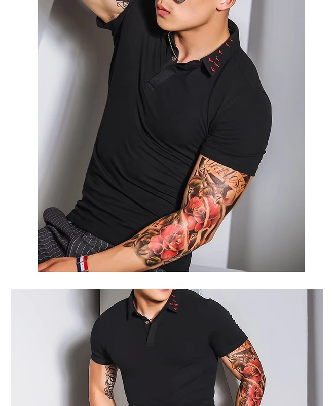 Ông Hui mùa hè mới áo sơ mi polo ngắn tay nam giản dị nam Hàn Quốc phiên bản thêu của hải âu Slim men thủy triều T đáy - Polo áo polo nam đẹp