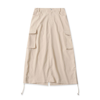 ກະເປົ໋າໃຫຍ່ workwear skirt summer new slit fashion women's slim straight mid-length hip skirt 05451
