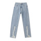 ພາກຮຽນ spring ແລະ summer ຂອບດິບ ripped ຂາຊື່ jeans ວ່າງສໍາລັບແມ່ຍິງ