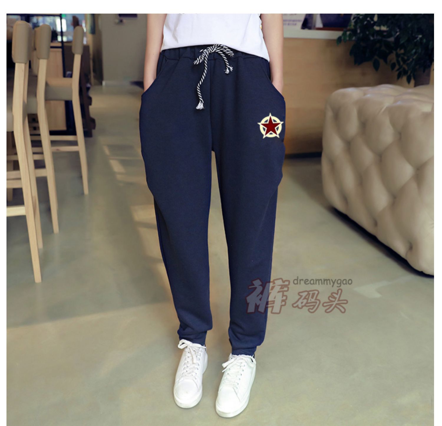 Quần dày phân bón cộng với quần XL của chị gái béo 200 cân là quần thể thao mỏng thông thường Quần Harlan Hàn Quốc mùa đông quần ngố nữ đẹp
