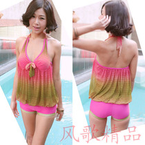 YMS Swimsuit Korean Version Small Sexy Steel Toi Conjoined Dew Back Flat Corner Swimsuit Woman