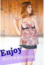 YMS Swimsuit Quality Color Printed Steel Toflat Corner Split Swimsuit Woman 1104