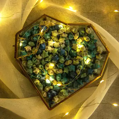Flash powder Lucky Star bottle origami material stacked five stars transparent glass wishing bottle finished creative teacher gift