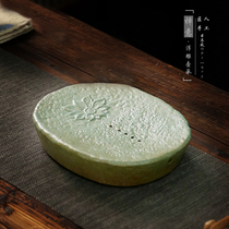 Japanese-style pot Cheng Zen style black ceramic dry brew small tea table tea tray water storage tray simple retro kung fu tea set tea ceremony