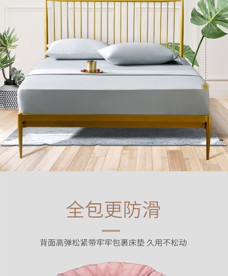 Giường cotton Bộ chăn ga gối đơn bọc nệm mỏng bảo vệ nệm chống trượt 1.8m Gói chống bụi tùy chỉnh được thực hiện - Trang bị Covers Ga phủ giường
