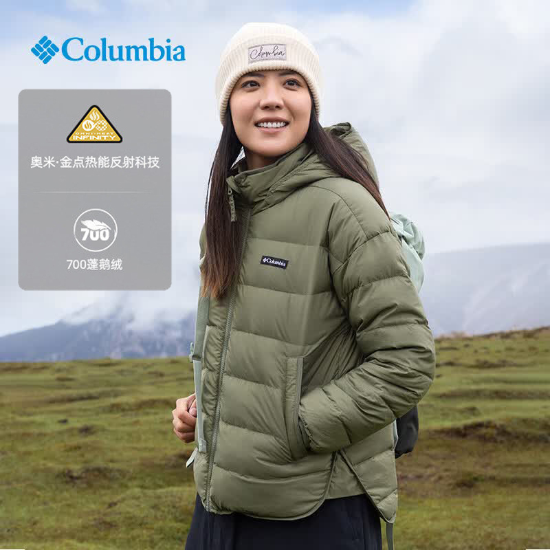 Columbia Women's down Jacket Outdoor Gold Dot Thermal Goose down 700 Fill Power Warm Coat Xr5781