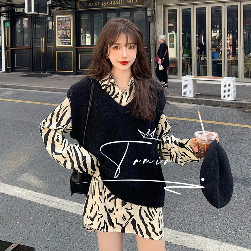 sandro asw small fragrant wind sweater Machia blouse women 2022 fall small sub-conspicuded two-style foreign dress