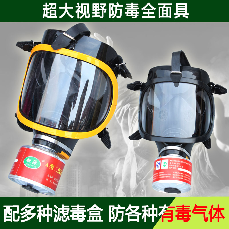 Large horizon silicone gas mask protects cyanide full carbon monoxide spray chemical anti - fog