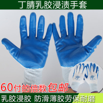 Special price Star Nitrile Hanging Glue Gloves Oil Resistant 13-pin nylon Lawless gloves Wearable and coated with rubber-coated wire gloves