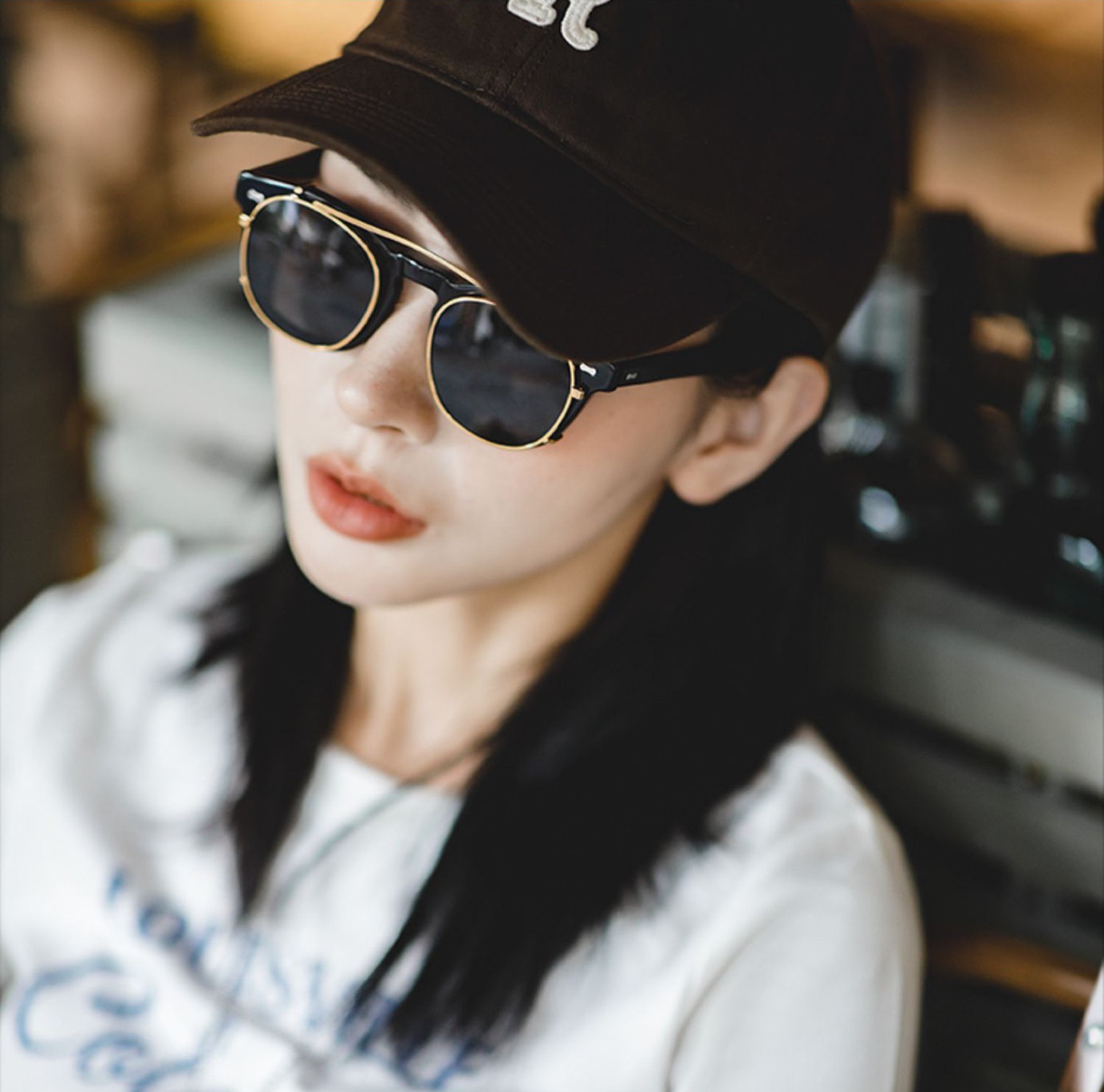 Ретро классические антикварные солнцезащитные очки, черный набор, в американском стиле 