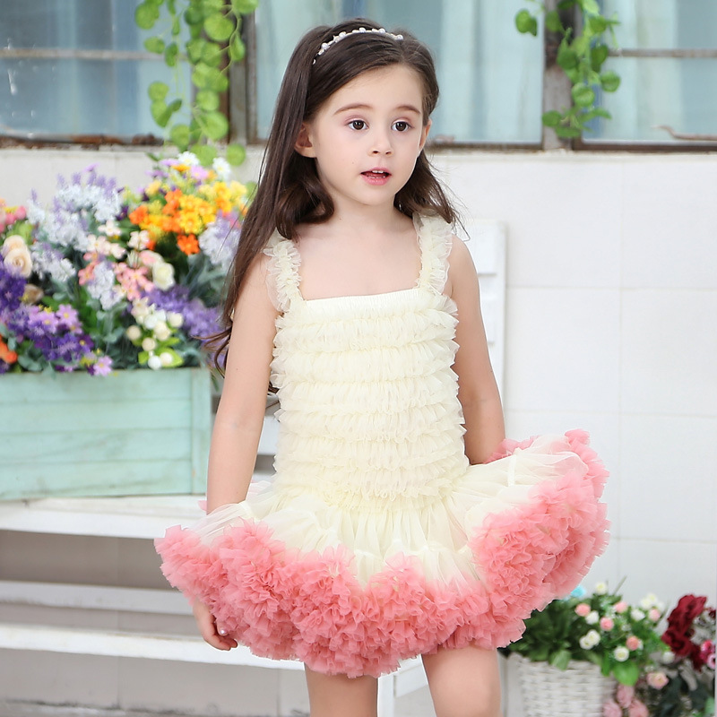 Công chúa váy cô gái váy sling poncho váy tutu trẻ em lưới công chúa váy kỳ nghỉ cho thấy mặc.