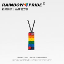 RainbowPride Rainbow Pride Lego Blocks Splice Necklace Couple Chao Men Jewelry Accessories LGBT Comrade