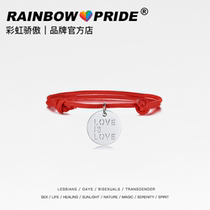 RainbowPride Couple hand rope LGBT same sex men and women Love is Love Stainless steel hollow adjustable
