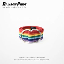 rainbow pride rainbow pride lgbt sports outdoor double ring nylon canvas belt gay belt