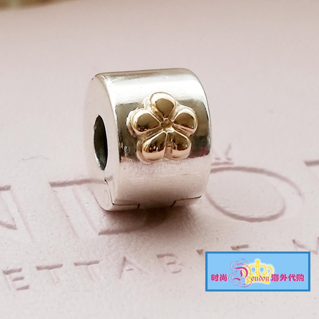 Spot Pandora Panjia 925 silver 14k gold flower fixed buckle 790140