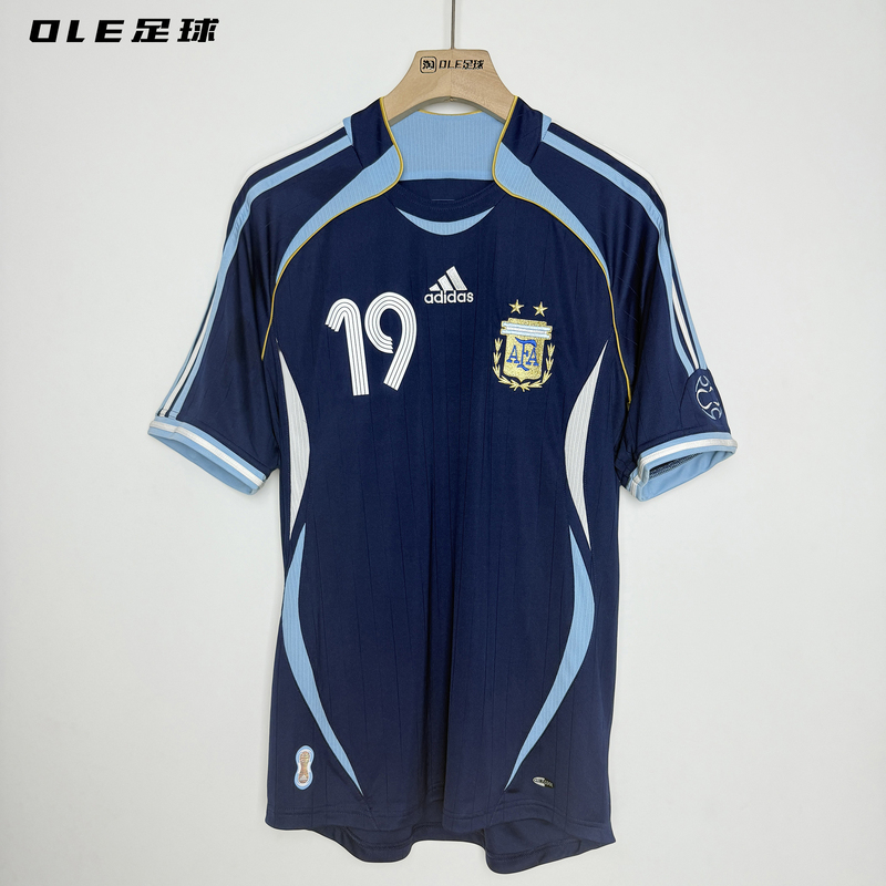 Ole Football Adidas 2006 World Cup Argentina Away Fan Edition Short Sleeve Messi Jersey Jn3709
